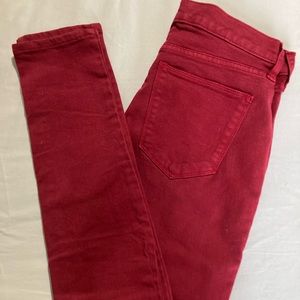 Size 25 Cherry Red Gap true skinny denim
